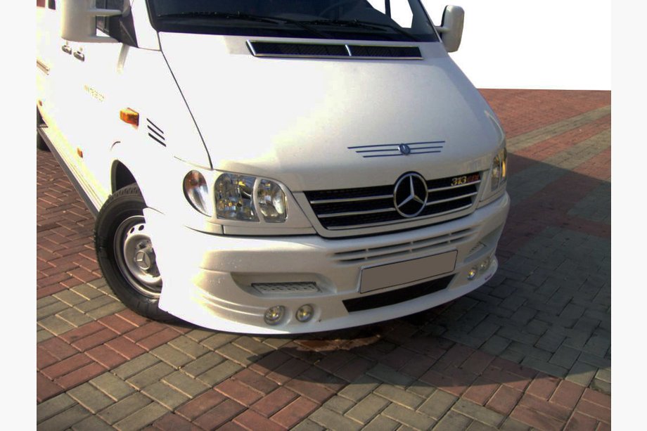 Mercedes Sprinter W901/902/903/904/905 1995–2006 Moldura para paragolpes delantero 4 faros (CDI, para pintar) Foto 2