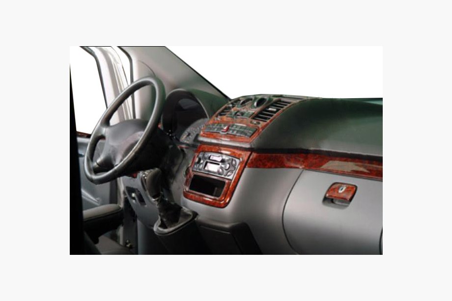 Mercedes Viano 2004-2014 Cubiertas de salpicadero Meric (Parte frontal + Inserciones interiores) 2006-2014, Aluminio Foto 6