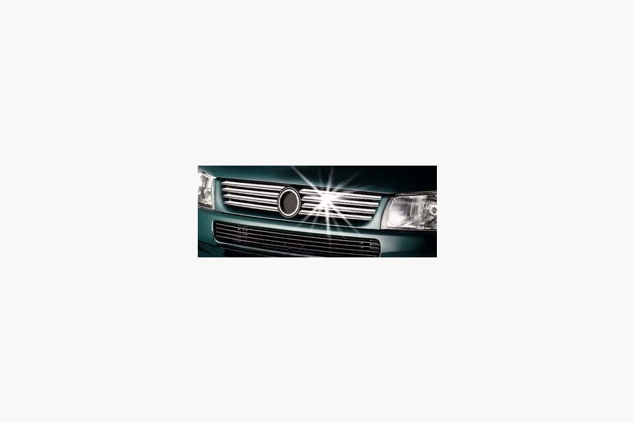 Volkswagen T4 Transporter 1990-2003 Embellecedores de parrilla cromados Capó inclinado (8 uds., acero inoxidable) Foto 6