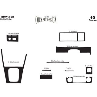 Cubiertas de Panel de Salpicadero BMW Serie 3 E30 1982–1994 foto 3