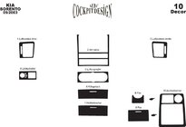 Kia Sorento I BL 2002-2009 Kit molduras salpicadero Versión 2 (2003-2007) Carbono foto 4