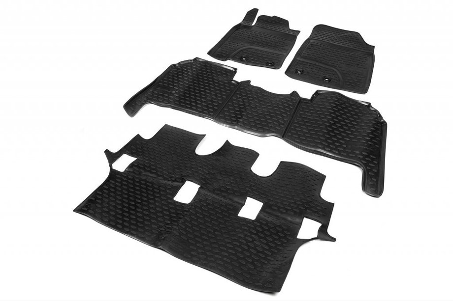 Toyota Land Cruiser 200 2007-2021 Alfombrillas de goma para interior (Novline, 2012-2015) Image