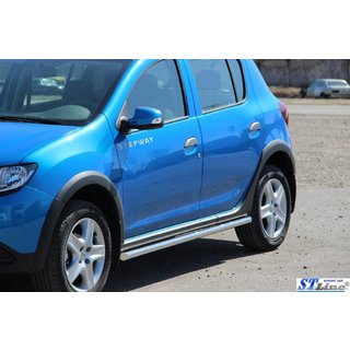 Barras Laterales BB001 (2 uds, acero inoxidable) Renault Sandero 2013-2022 foto 3