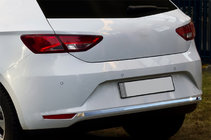 Seat Leon 2013-2020 Moldura trasera de parachoques acero inoxidable foto 1