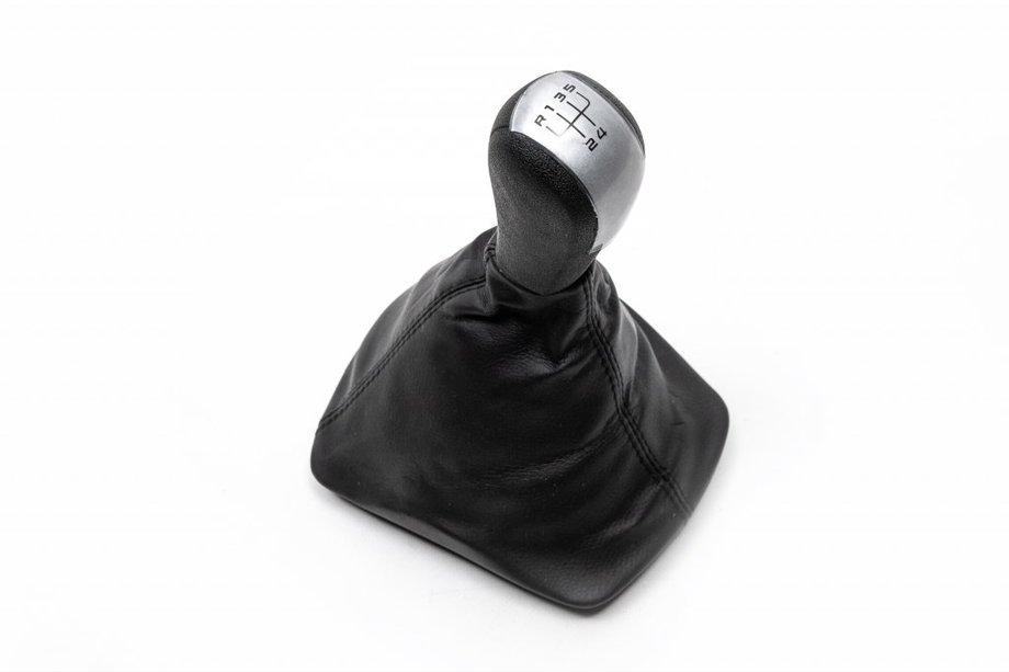 Skoda Octavia II A5 2006-2010 Pomo de cambio con funda (inserto gris, 5 velocidades) Image