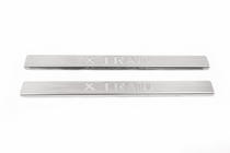 Nissan X-trail T31 2007-2014 Protecciones de umbral OmsaLine (2 uds, acero inoxidable) foto 2
