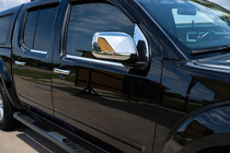 Nissan Navara 2006-2015 Cubiertas para deflectores de viento (2 uds., acero inoxidable) foto 1
