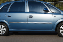 Opel Meriva 2002-2010 Molduras exteriores de ventanas acero inoxidable (4 uds) foto 2