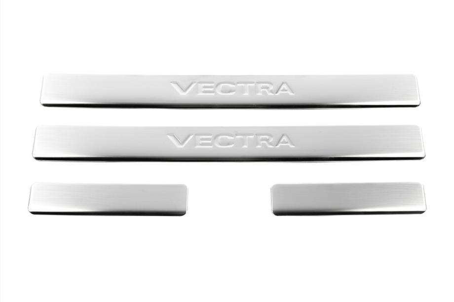 Opel Vectra C 2002-2008 Protector de umbral de puerta en acero inoxidable (Omsa, 4 uds) Foto 2