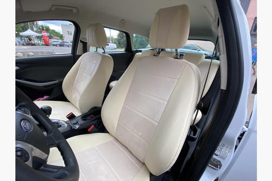 Ford Focus III 2011-2017 Fundas de Asientos Coche Piel Sintetica+Tela+Alcantara Antara A099 (Juego Completo) Foto 4