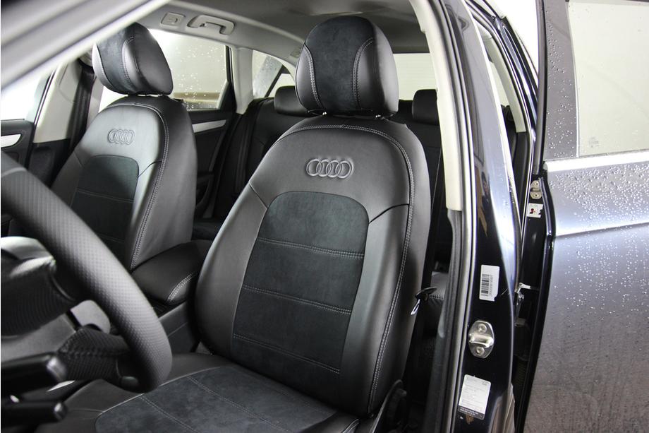 Audi A4 B8 2007-2015 Fundas de asiento coche piel sintética+tejido+alcantara Antara A001 (interior completo) Foto 6