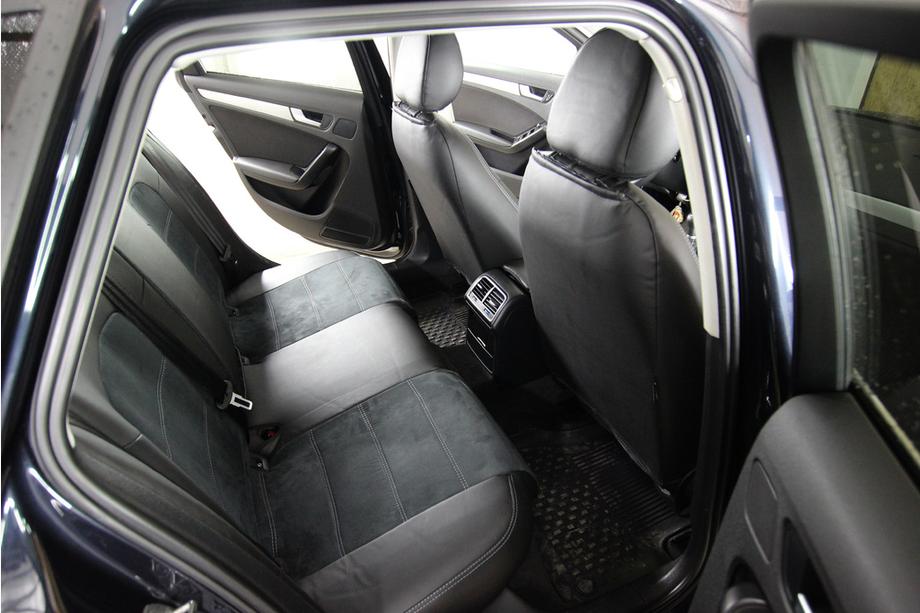 Audi A4 B8 2007-2015 Fundas de asiento coche piel sintética+tejido+alcantara Antara A001 (interior completo) Foto 4