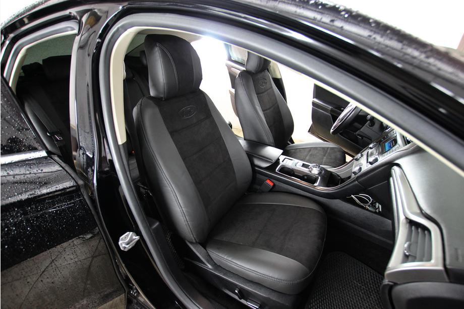 Ford Fusion 2012-2020 Fundas de asiento coche piel sintética+tejido+alcantara Antara A001 (interior completo) Foto 1