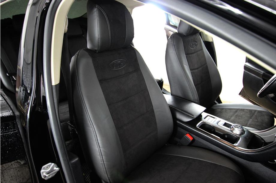 Ford Fusion 2012-2020 Fundas de asiento coche piel sintética+tejido+alcantara Antara A001 (interior completo) Foto 7
