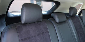 Ford Edge 2014-2024 Fundas de asiento coche piel sintética+tejido+alcantara Antara A001 (interior completo) foto 7