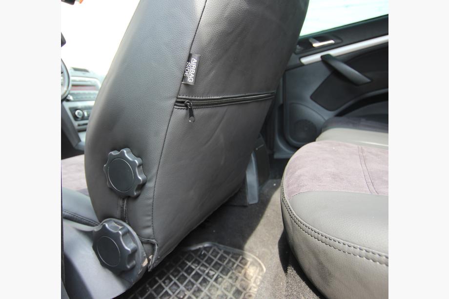 Skoda Octavia II A5 2010-2013 Fundas de asiento coche piel sintética+tejido+alcantara Antara A001 (interior completo) Foto 4
