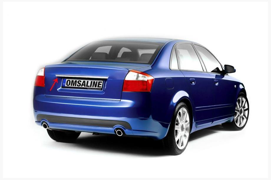 Audi A4 B6 2000-2004 Moldura de maletero sobre la matrícula OmsaLine acero inoxidable Image