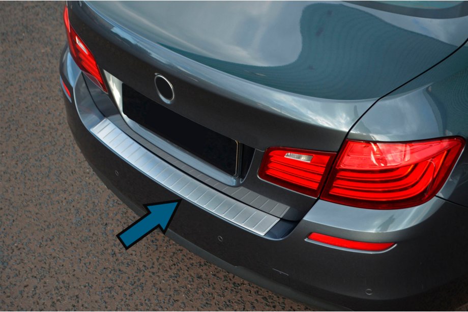 BMW 5 Series F10/F11 2010–2016 Protector de parachoques trasero OmsaLine (SD, acero inoxidable) Image