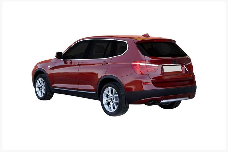 BMW X3 F25 2011-2018 Moldura de acero inoxidable sobre la matrícula Image