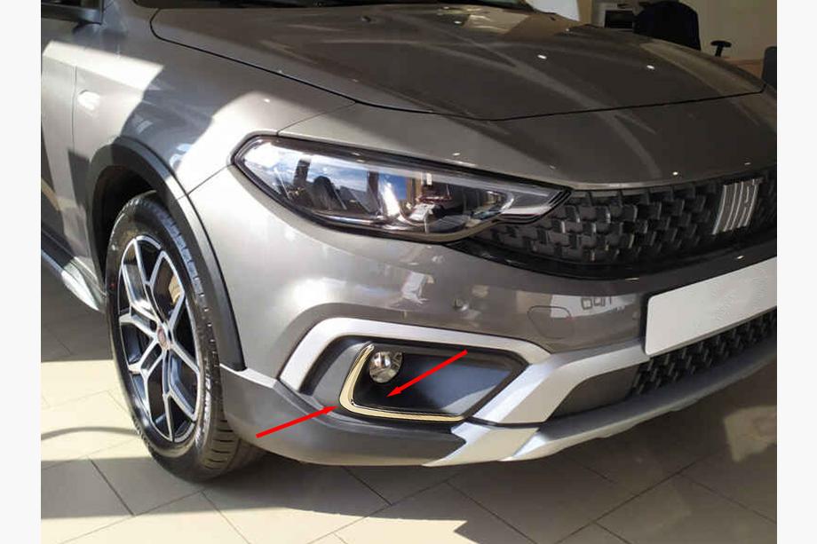 Fiat Tipo Cross 2021- Marcos de Acero Inoxidable para Faros Antiniebla Image