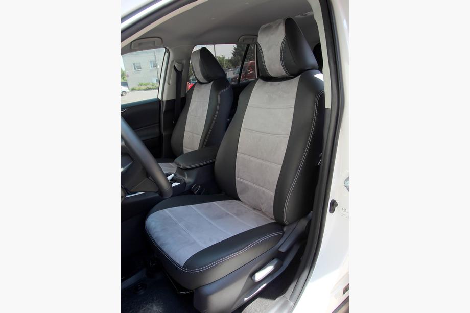 Toyota Rav 4 2019–2025 Fundas de Asientos Coche Piel Sintetica+Tela+Alcantara Antara A0010 (Juego Completo) Foto 6