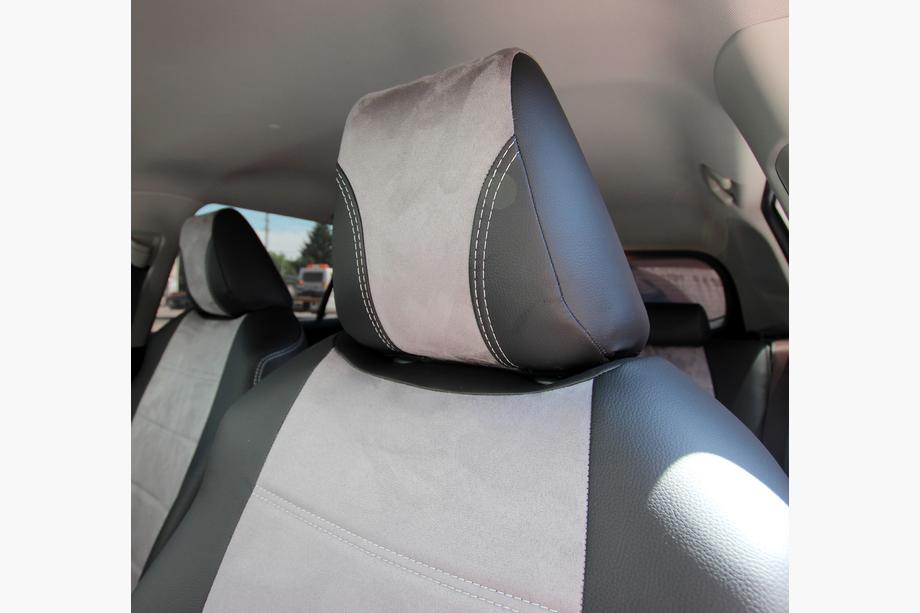 Toyota Rav 4 2019–2025 Fundas de Asientos Coche Piel Sintetica+Tela+Alcantara Antara A0010 (Juego Completo) Foto 12