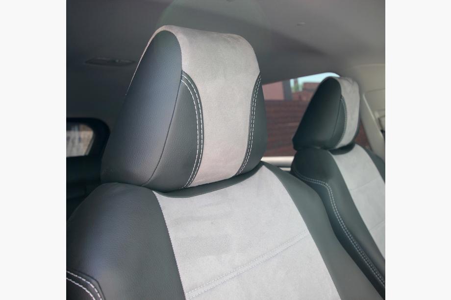Toyota Rav 4 2019–2025 Fundas de Asientos Coche Piel Sintetica+Tela+Alcantara Antara A0010 (Juego Completo) Foto 13