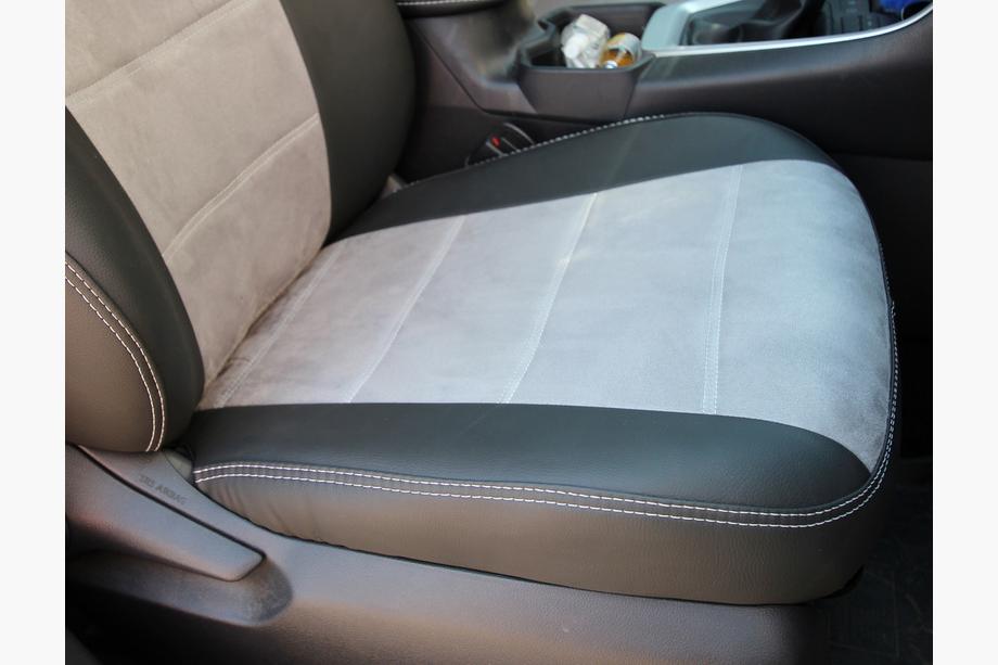 Toyota Rav 4 2019–2025 Fundas de Asientos Coche Piel Sintetica+Tela+Alcantara Antara A0010 (Juego Completo) Foto 15