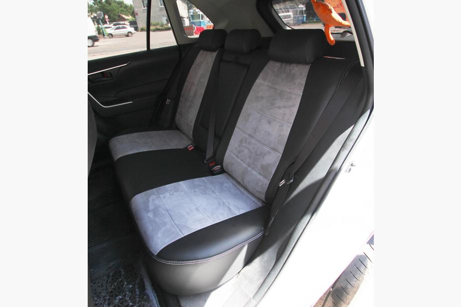 Toyota Rav 4 2019–2025 Fundas de Asientos Coche Piel Sintetica+Tela+Alcantara Antara A0010 (Juego Completo) Foto 5