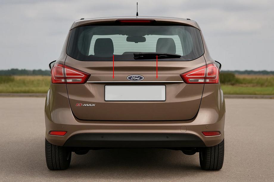 Ford B-Max 2012-2017 Moldura cromada sobre la matrícula (acero inoxidable) Image