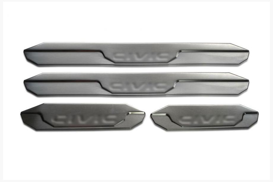 Honda Civic Sedan IX 2011-2016 Embellecedores de estriberas OmsaLine V2 (4 uds, acero inoxidable) Image