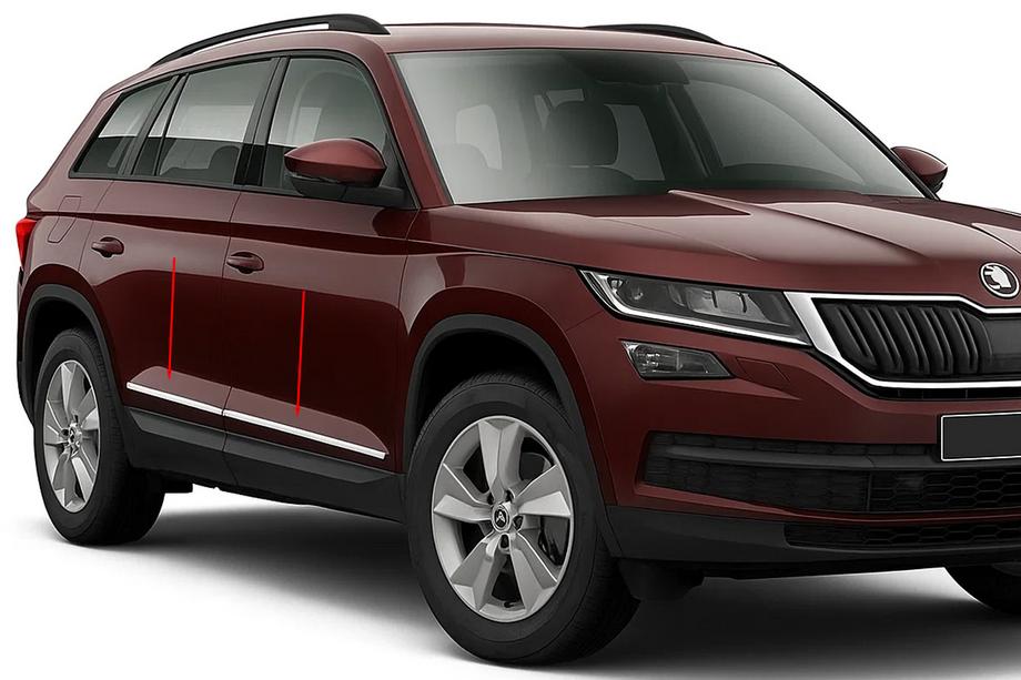 Skoda Kodiaq 2016-2023 Molduras de Puerta OmsaLine Acero Inoxidable Image