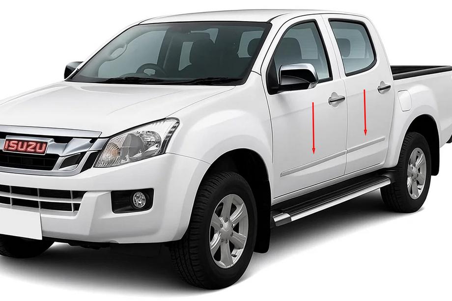 Isuzu D-Max 2011-2019 Molduras de Puerta OmsaLine Acero Inoxidable Image