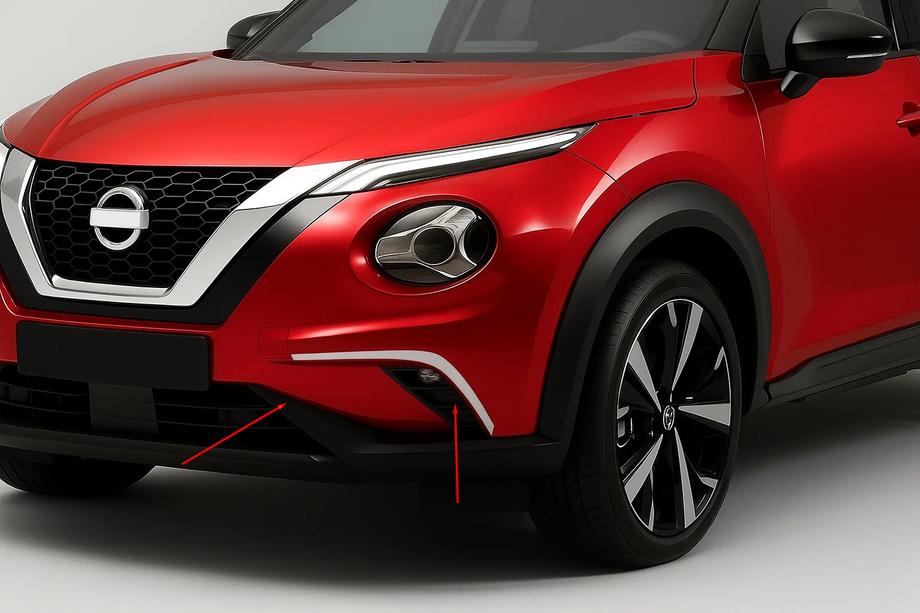 Nissan Juke 2020- Cubiertas de Faros Cromadas (2 uds, Acero Inoxidable) Image