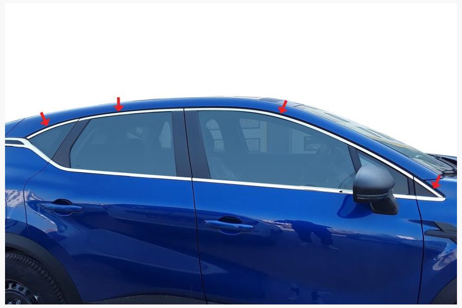 Renault Captur 2019- Molduras superiores de ventanas acero inoxidable (8 uds) Image