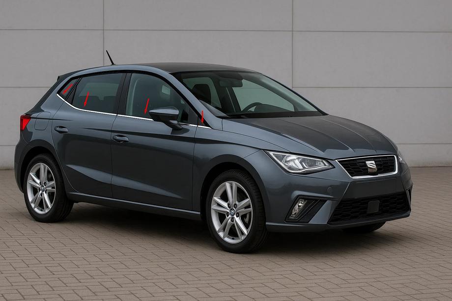 Seat Ibiza 2017- Molduras de ventanas acero inoxidable (4 uds) Image