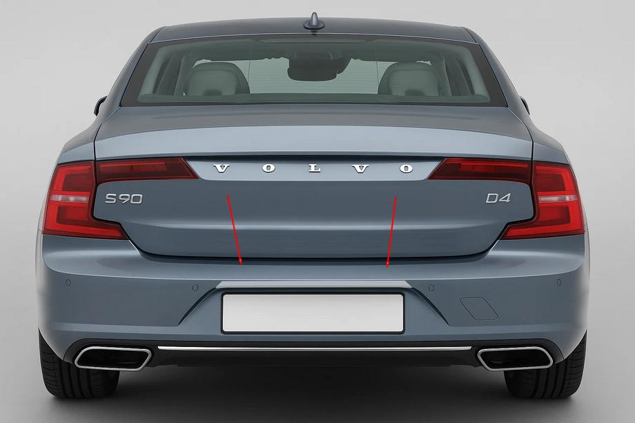 Volvo S90/V90 2016- Moldura cromada sobre la matrícula (para S90, acero inoxidable) Image