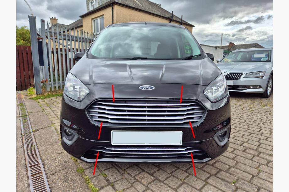 Ford Courier 2014-2023 Cubiertas de parrilla Carmos (2018↗, 7 uds, acero inoxidable) Image