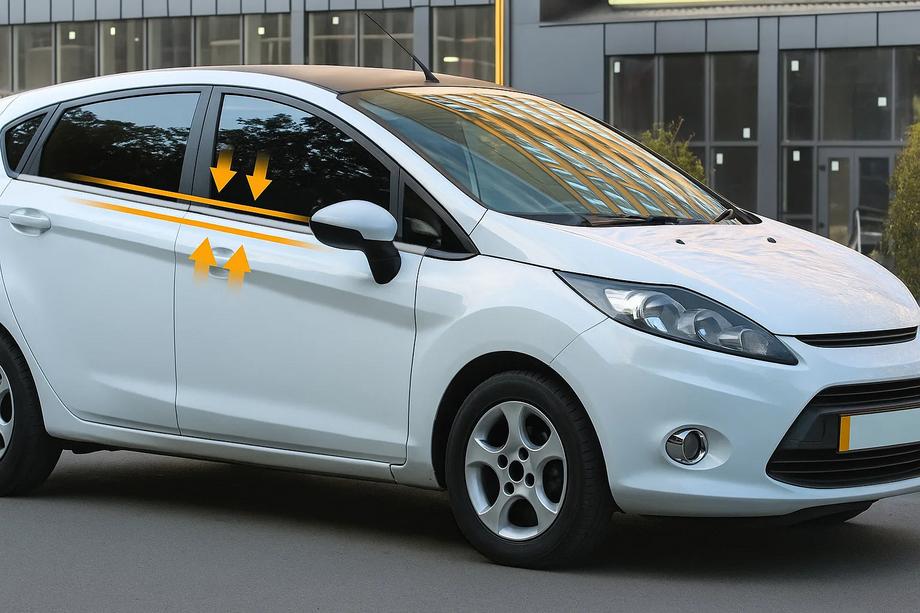 Ford Fiesta 2008-2017 Molduras de ventana acero inoxidable (4 uds) Image
