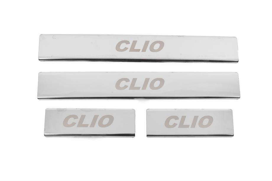 Renault Clio IV 2012-2019 Protecciones de umbral Carmos (4 uds, acero inoxidable) Image