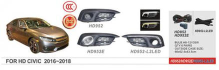 Honda Civic Sedan X 2016-2021 Faros antiniebla 2016-2019 (Halógenos) foto 1