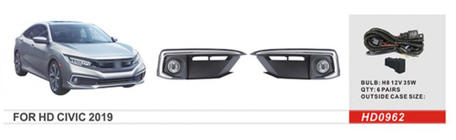 Honda Civic Sedan X 2016-2021 Faros Antiniebla 2019-2021 (Halógenos) foto 1