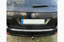 Skoda Octavia II A5 2010-2013 Protector de parachoques trasero Carmos (SD/SW, acero inoxidable) foto 1