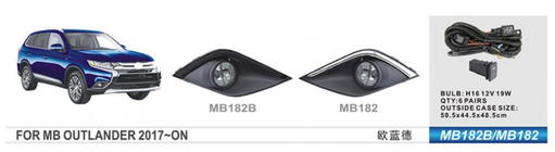 Mitsubishi Outlander 2012-2021 Faros antiniebla 2015-2021 (2 uds, Halógeno) foto 1