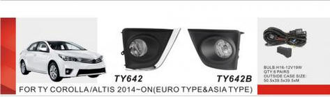 Toyota Corolla 2013-2019 Faros antiniebla 2013-2016 (2 uds, Halógenos) foto 2