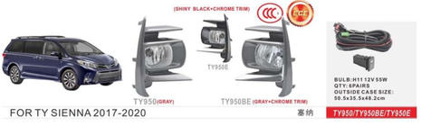 Toyota Sienna 2010-2020 Faros antiniebla 2017-2020 (2 uds, halógenos) foto 1