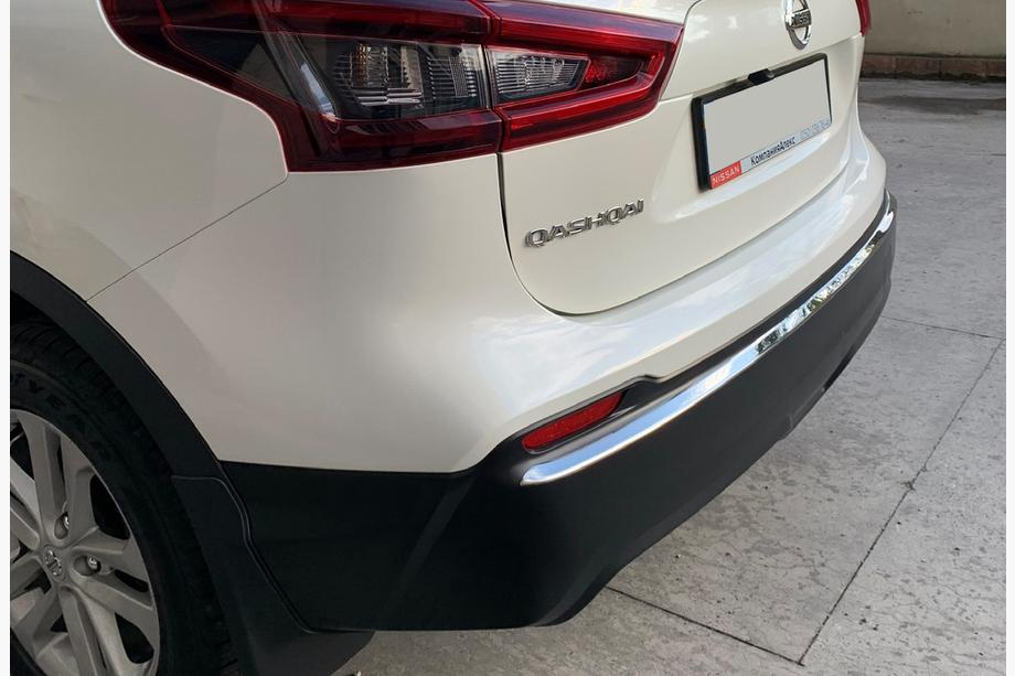 Nissan Qashqai 2014-2021 Moldura trasera de parachoques acero inoxidable Foto 1