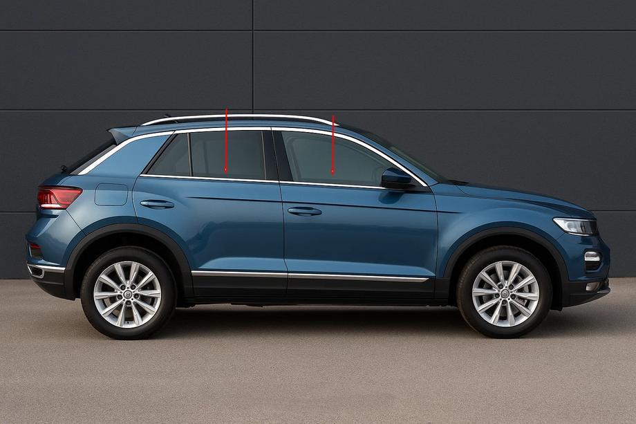 Volkswagen T-Roc 2017-2025 Molduras de ventanas acero inoxidable (4 uds) Image