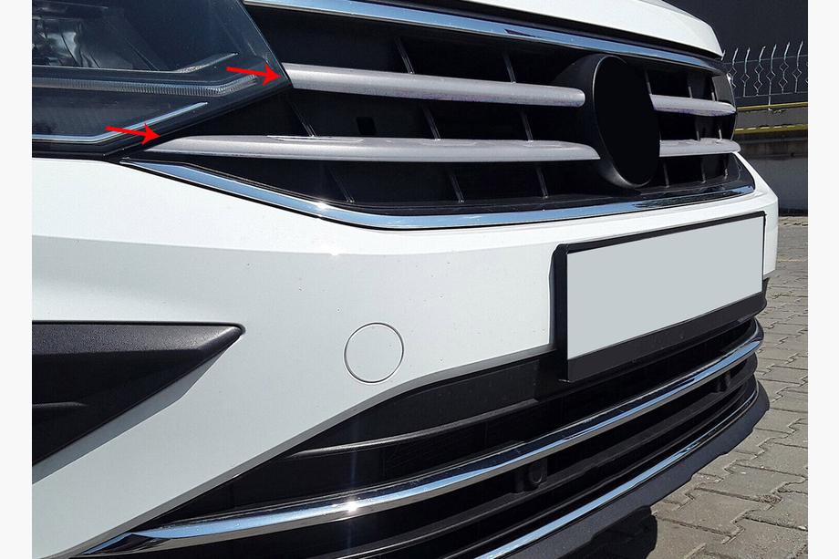 Volkswagen Tiguan 2016-2023 Cubiertas de parrilla 2020+ (4 uds, acero inoxidable) OmsaLine - Acero Inoxidable Italiano Foto 1