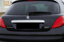 Peugeot 207 2006–2014 Moldura cromada sobre la matrícula (acero inoxidable) foto 1